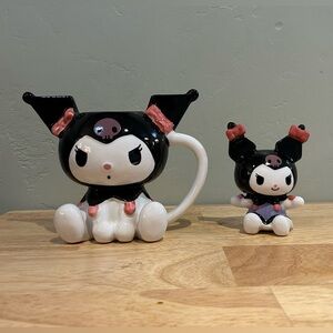 NEW HELLO KITTY & FRIENDS KUROMI MUG & FIGURINE SET BY MADE BY SANRIO.